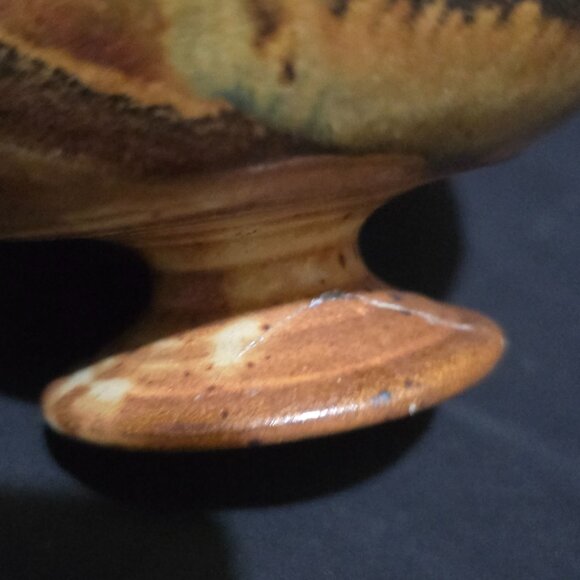 Art Pottery Stoneware Cheese / Butter Covered Bowl Set - Signed JACKSON - Picture 7 of 9